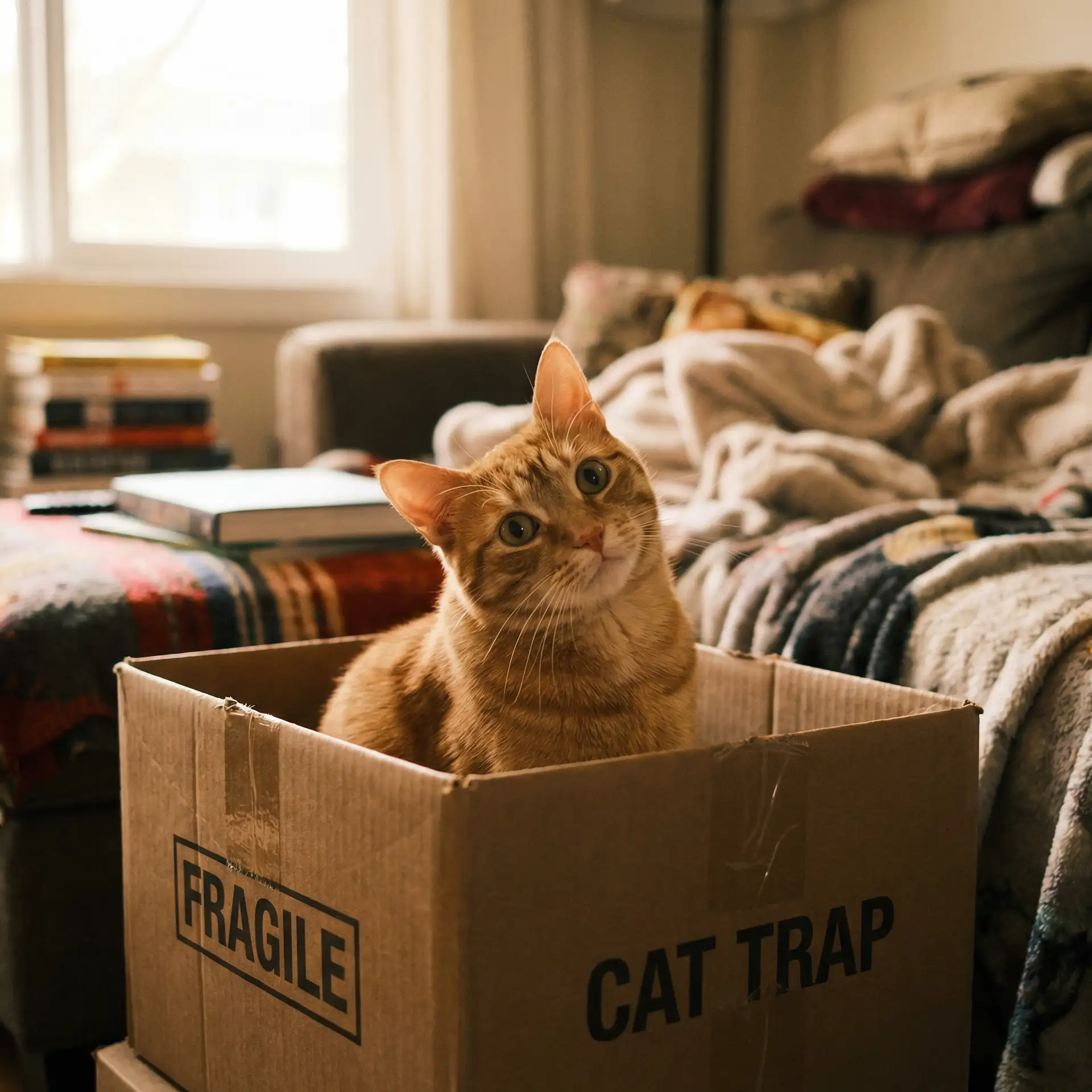 橘猫躲在纸箱里 - 天堂在线最新版中文