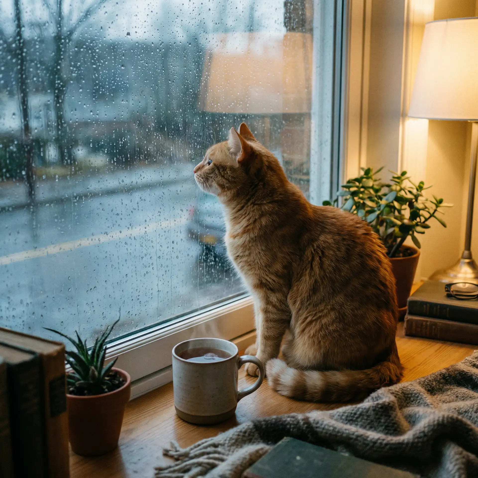 猫咪望着窗外的雨 - 天堂在线最新版中文